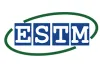 Logo ESTM, lettres bleues, ovale vert.